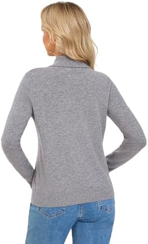 100% Merino Wool Sweater for Women, V Neck Shawl Collar Pullover - Image 2