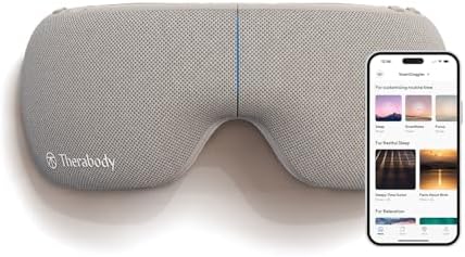 TheraGun Therabody SmartGoggles (1st Generation) Heated Eye Mask, Blackout Sleep Mask & Temple Massage for Personalized Relaxation, Headache Relief by Therabody