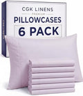 Standard Pillow Cases - 6 Pack Pillowcases, 20" x 26" - Light Lavender by CGKUnlimited