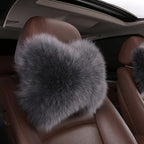 Fluffy Car Headrest Pillow Furry Long Wool Lumbar Auto Head Neck Support Pillow Cushion Natural Luxury Fur Warm Soft Comfort Winter - Image 2