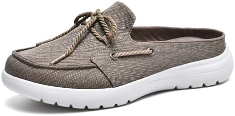 Buyrew Mules for Women with Arch Support - Lightweight Washed Cotton Sneaker Mules - Breathable Walking Flats, Comfortable Slip On Shoes for Business Casual, Office, Travel by Buyrew