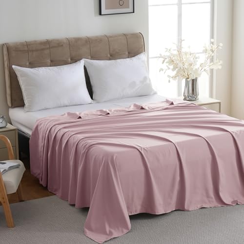 ZPECC Twin Flat Sheets Only Pink 6 Pack, Color-Coded Hem Threads - Image 2