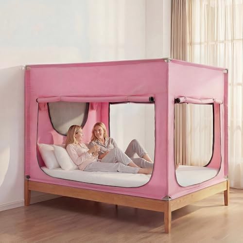 ANC POP Portable Bed Tent, Blackout Privacy Canopy with 3 Doors & Breathable Mesh, Large Space for Adults, Indoor Sleeping Shelter for Dorms/Shared Rooms by ANC