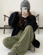 TARSE Women's Striped Barrel Pants Wide Leg Lounge Pants - Image 4