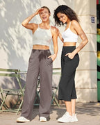 G4Free Yoga Pants for Women Wide Leg Pants with Pockets High Waisted - Image 2