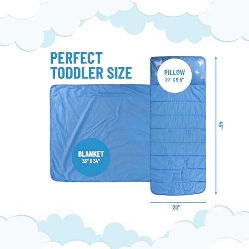 Jay Franco Kids Nap Mat with Embedded Pillow & Blanket – Soft 46"x20" Microfiber Sleeping Bag with Name Tag & Handle for School, Travel, Sleepover - Image 2