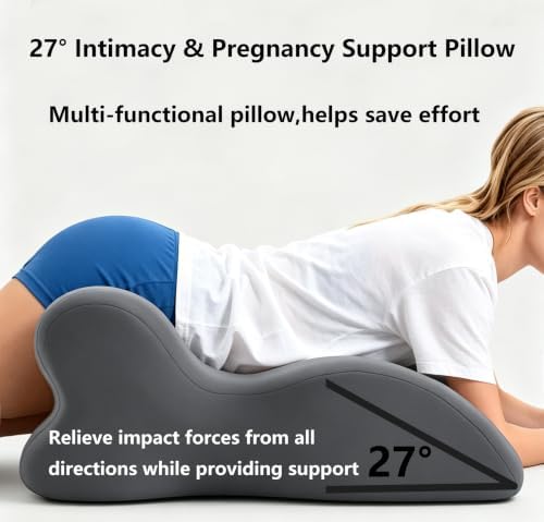 Adjustable Intimacy & Pregnancy Support Pillow - Ergonomic Foam Wedge Cushion for Back Pain, Sitting, Lying, Multi-Position with Removable Washable Cover (Light Gray) - Image 6