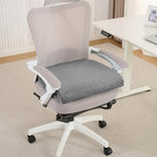 Extra Large Seat Cushion for Office Chair - Ergonomic Pillow for Desk Chair, Wheelchair, Airplane, Stadium, Car Seat, Gamers – Non-Slip Support Pad for Work, Automotive & Mobility, 19" x 17" x 3" Gray by SweetHomeCollection