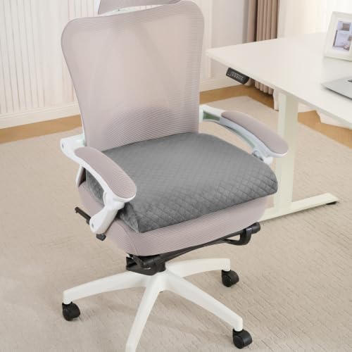 Extra Large Seat Cushion for Office Chair - Ergonomic Pillow for Desk Chair, Wheelchair, Airplane, Stadium, Car Seat, Gamers – Non-Slip Support Pad for Work, Automotive & Mobility, 19" x 17" x 3" Gray by SweetHomeCollection