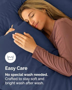 Queen Pillow Cases - 8 Pack Soft Pillowcase Covers - 20" x 30" (Navy Blue) - Image 6