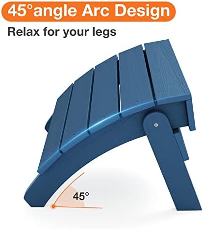YEFU Folding Adirondack Ottoman Outdoor Set of 4, Navy Blue - Image 5