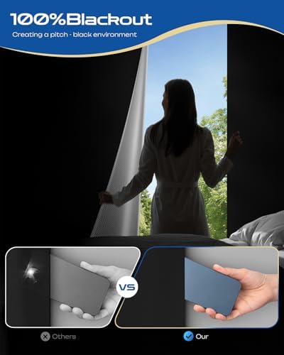 100% Blackout Curtains for Bedroom,Portable Blackout Shades 50"W x 48"L - Image 5