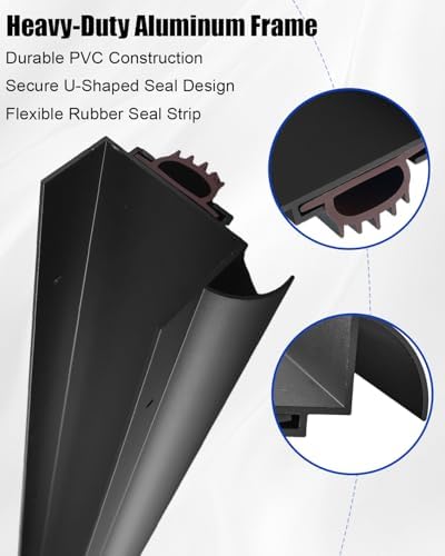 1 Pcs 1-3/4" x 36" U Shaped Aluminum Door Sweep for Exterior Doors, Brown - Image 5