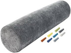 Round Neck & Lumbar Support Bolster Pillow, High-Density Foam Cylindrical Pillow with Removable Washable Cover for Head Back Neck Leg & Body Support(Dark Grey,6x35in/12x90cm) by Unknown