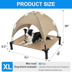 Elevated Dog Bed with Canopy Raised Pet Cot for Large Dogs, Outdoor Dog Cot with Removable Sun Shade Tent, Breathable Mesh Portable Dogs Cot for Camping, Beach, Backyard, Outdoor Use - Image 5