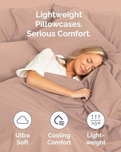 Standard Pillow Cases - 10 Pack Soft Pillowcase Covers - 20" x 26" (Mauve) - Image 3