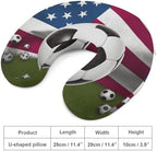 Pillow Travel Pillow Neck Pillow Soccer USA American Flag Printed U Shaped Headrest Provide Head Neck Support Rest for Flights Car Train and Home Use - Image 2