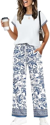 WIHOLL Two Piece Sets for Women Summer Spring Outfits Travel Cruise Resort Wear 2026 Beach Vacation Palazzo Pants Set by WIHOLL