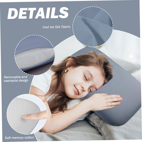 Grey Nap Pillow 15x10x4 Memory Foam Portable Travel Pillow - Cooling Silk Removable Washable Camping for Office Car - Image 5
