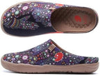 UIN Slipper Woman Travel Art Painted Shoes Wide Toe Casual Home Slip On Mules Malaga by UIN