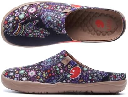 UIN Slipper Woman Travel Art Painted Shoes Wide Toe Casual Home Slip On Mules Malaga by UIN