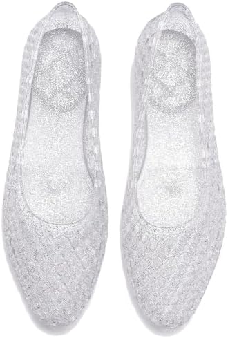 Jelly Flats for Women Jelly Sandals Low Heel Jellies Shoes Clear Pumps - Image 4