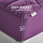 SLEEP ZONE Cooling Mattress Topper Twin XL for College Dorm, Premium Zoned Quilted Mattress Pad, Fitted Mattress Protector Cover Washable, Deep Pocket 8-21 inch, Purple, Twin XL - Image 5