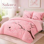 CCoutueChen Pink Cherry Blossom Comforter Set Full Size, 68 * 86 - Image 4