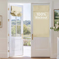 RYB HOME 2 Panels 100% Blackout French Door Curtains Set of 2 - W26 x L40, Biscotti Beige - No Drill Door Window Curtains Thermal Insulated Privacy Assured Shades for Front Entrance by RYBHOME