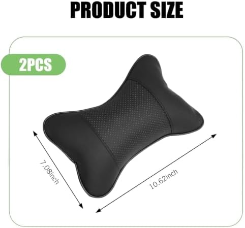 2 Pack Car Neck Pillow for Ford Ranger 2005-2009, PU Leather Breathable Neck Support, Car Headrest for Most Cars, Soft Head Cushion for Driving, Travel, Home and Office, Beige - Image 3