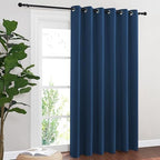 NICETOWN Blackout Sliding Door Curtains 84 Inch Length, Extra Wide Room Divider Grommet Energy Saving Thermal Insulated Curtain for Patio Door Window(W80 x L84, 1 Panel, Moroccan Blue) by NICETOWN