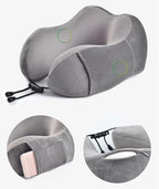 QUQUQ Travel Neck Pillow for Sleeping Memory Foam Travel Neck Pillow Cushion Support for Airplane Sleeping Comfortable(Grey) - Image 6