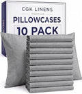 Standard Pillow Cases - 10 Pack Pillowcases, 20" x 26" - Heathered Grey by CGKUnlimited