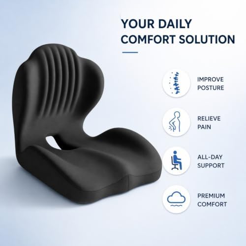 Ergonomic Seat Cushion with Lumbar Support, Memory Foam - Image 3