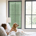 Window Privacy Film Frosted, Olive Green Botanical Static Cling Door Window Covering, Vintage Florals Geometric Minimalist UV Blocking Windows Film for Office, Hotel, Bedroom, 29.5 x 78.7 Inches - Image 2