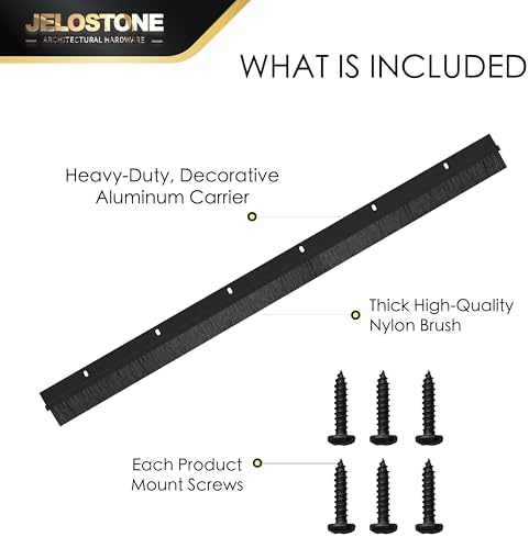 2 Pack – 36'' Premium Aluminum Door Sweep with Nylon Brush, Seals Gaps Up to 5/8", Matte Black Anodized Aluminum Door Sweep, UL Fire-Certified, and Built for Long-Term Performance, JS-NB161 - Image 3