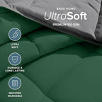 Bare Home California King Comforter - Reversible Colors - Goose Down Alternative - Ultra-Soft - Premium 1800 Series - All Season Warmth - Bedding Comforter (California King, Grey/Forest Green) - Image 4