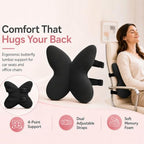 Memory Foam Lumbar Support Pillow,Back Support for Office Chair,Back Pillow for Chair,Ergonomic Lower Back Cushion for Desk Chair,Computer Chair,Gaming Chair and Car Seat,Washable Cover（Black） - Image 3