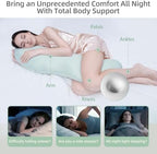 Body Pillows for Adults, Full Body Pillow for Side Sleepers, Long Body Pillow for Bed, Pea Pod Shape Long Pillow for Pregnancy Sleeping Full Body Support - Image 3