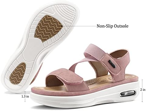 mysoft Women's Comfortable Walking Sandals Platform Wedge Ankle Strap - Image 5