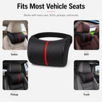 Car Neck Pillow for Porsche Cayenne 2019–2026, PU Leather Headrest Cushion with Breathable Mesh, Adjustable Neck Pillow for Car Seat, for Cars, SUVs, Pickup Trucks & Vans,C - Image 6