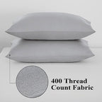 100% Egyptian Cotton King Size Pillow Protectors with Zipper Set of 4 - Image 6