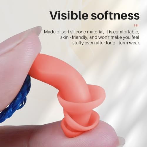 Silicone Corded Ear Plugs, 100 Pairs, SNR 32dB, Orange - Image 4
