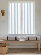 Window Privacy Film Frosted, Blue Stripes Reusable Static Cling Window Tints, Farmhouse Vertical Lines Modern Minimalist Heat Control Windows Films for Offices, Balcony, 29.5 x 118 Inches - Image 5