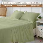 ARlinen 4 Piece RV Bunk Sheets 42 x 80, 10-Inch Deep Mattress, Sage - Image 5