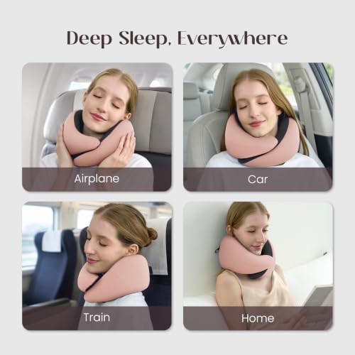 Dream Valley Neck Travel Pillow, Memory Foam,Cooling, Light Pink,L - Image 7