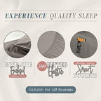 Elegant Comfort 4-Piece Solid Smart Sheet Set-Deep Pocket Fitted Sheet with Side Storage Pockets-Silky Soft 1500 Thread Count Egyptian Quality Microfiber, Wrinkle and Fade Resistant, King, Gray - Image 6