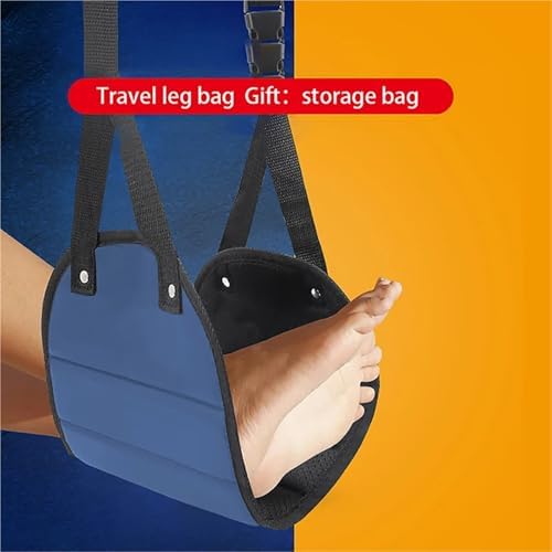 Foot Hammock for Plane Travel 8PCS Adjustable Plane Foot Rest - Portable Hammock, Long Flight Use(Blue) - Image 2