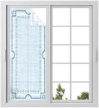 Window Privacy Film Frosted, Pale Blue Botanical Static Cling Door Window Covering, Vintage Florals Geometric Minimalist UV Blocking Windows Film for Office, Hotel, Bedroom, 29.5 x 78.7 Inches by Unknown