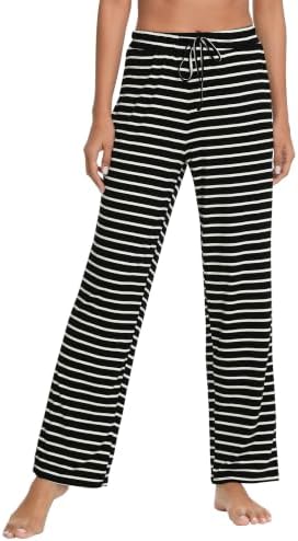 WiWi Pajama Pants for Women Viscose from Bamboo Super Soft Wide Leg Cooling Sweatpants Drawstring Bottoms Sleep Pj Pant S-XXL by WiWi